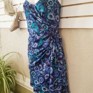 Lauren Conrad shirred front dress with bow sz 8